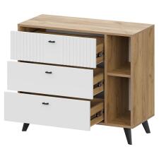 Комод SV-МЕБЕЛЬ (МС Милан К) Дуб Золотой/Белый Матовый, 3 ящ.