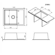 Мойка ZORG Rock 65 PREMIUM black metallic