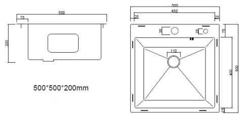 Мойка ARFEKA ECO AR 500*500 GOLD PVD NANO