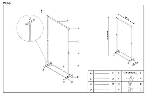 Вешалка HALMAR WU8 черная