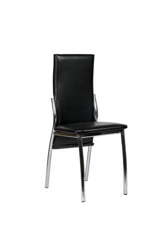 Стул ВВР Оскар черный/хром, экокожа