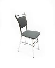 Стул ВВР Мажор серый/хром, экокожа