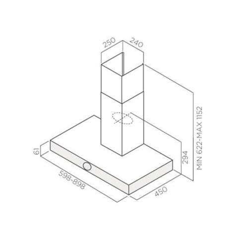 Вытяжка JET AIR TOUCH BL/A/90