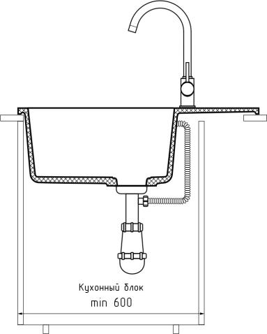 Кухонная мойка GRANFEST URBAN UR-668L темно-серый