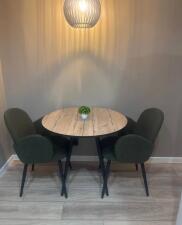 Стол ВВР Элип-2 дуб кера/черный конус, пластик