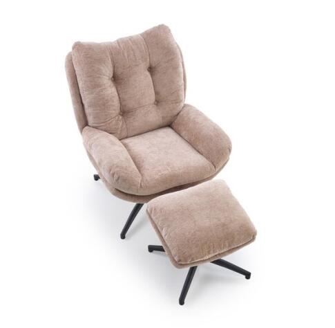 Комплект HALMAR PESTO (кресло+подставка для ног) бежевый