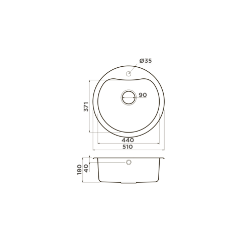 Кухонная мойка из нержавейки Omoikiri Saroma 51-IN нержавеющая сталь