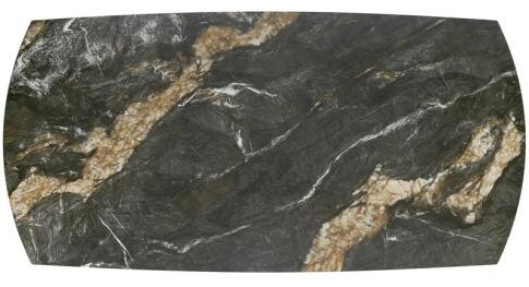 Стол обеденный HALMAR FORUM черный мрамор/черный 180-260/90