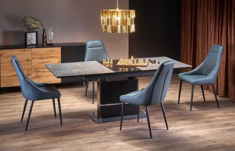 Стол обеденный HALMAR MARTIN темно-серый/черный 160-200/90