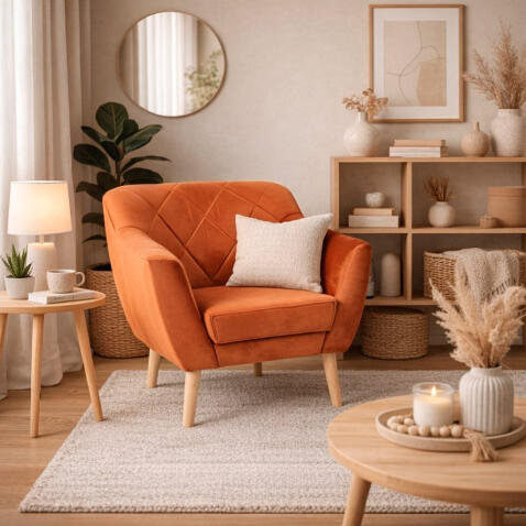 Кресло SIGNAL KARO 1 Velvet Bluvel 4215 корица/бук