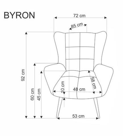 Кресло HALMAR BYRON горчичный/черный