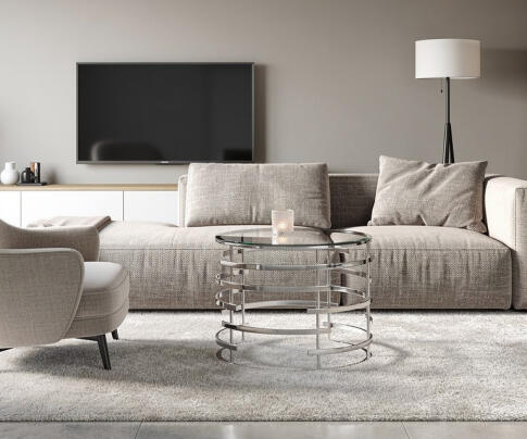 Стол журнальный SIGNAL LIVIA дымчатый/серебряный FI 60