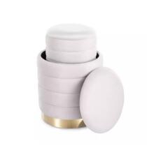 Комплект SIGNAL BRITTA Velvet (2 пуфа) светло-бежевый