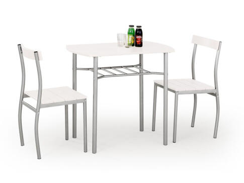 Комплект HALMAR LANCE (стол+ 2 стула) белый/серый, 82/50/75 Комплект HALMAR LANCE (стол+ 2 стула) белый/серый, 82/50/75