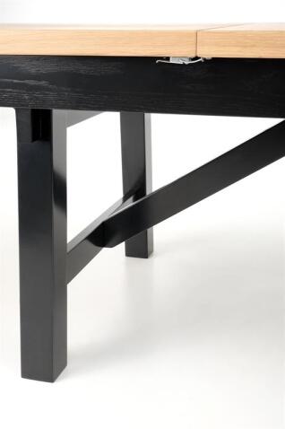 Стол обеденный HALMAR FIESTA дуб натуральный/черный 200-280/100