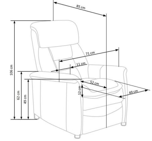 Кресло HALMAR JORDAN раскладное, серый/черный
