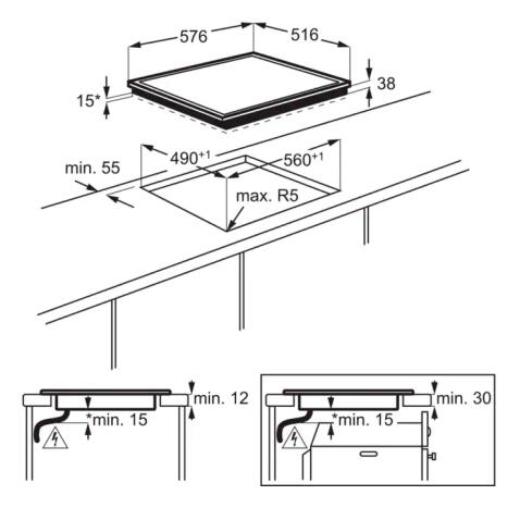 Поверхность электрическая ELECTROLUX EHF16240XK
