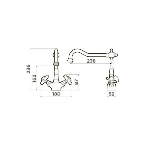Смеситель для кухни Omoikiri Tokigawa-G золото