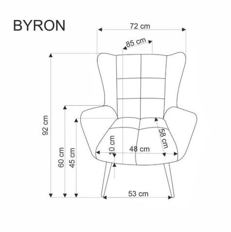 Кресло HALMAR BYRON серый/черный