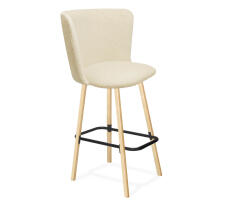 Стул барный Sheffilton SHT-ST36/S94 артикул СТ-562 бежевый/прозрачный лак/черный муар