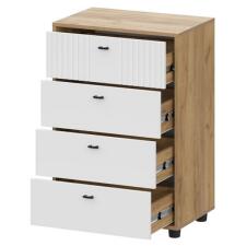 Комод SV-МЕБЕЛЬ (МС Милан К) Дуб Золотой/Белый Матовый, 4 ящ.