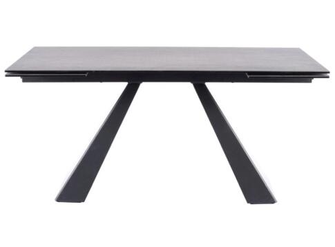 Стол обеденный SIGNAL SALVADORE Ceramic серый мрамор/черный мат 160-240/90