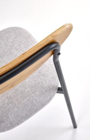 Комплект HALMAR DICKY (стол+ 4 стула) натуральный/черный/серый