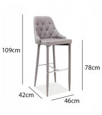 Стул барный SIGNAL TRIX H-1 tap. 06 серый/серый