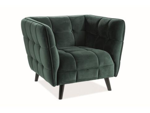 Кресло SIGNAL CASTELLO 1 Velvet Bluvel 78 зеленый/венге
