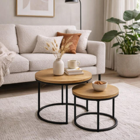 Комплект SIGNAL AMARO (2 стола журнальных) дуб/черный