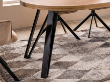 Стол обеденный SIGNAL GALAXY дуб артизан/черный 100-168/100