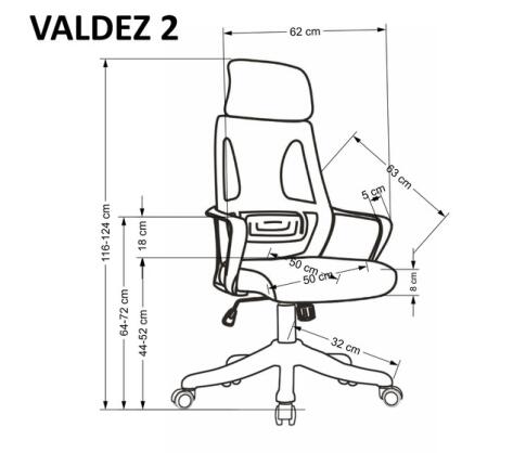 Кресло компьютерное HALMAR VALDEZ 2 серый/черный