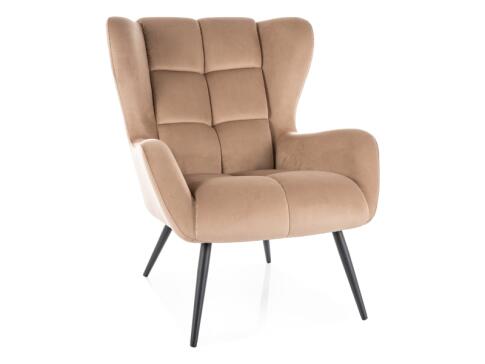 Кресло SIGNAL LOUIS Velvet 28 бежевый/черный