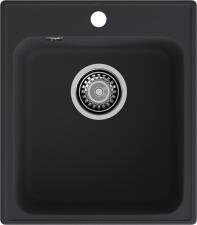 Кухонная мойка GRANFEST QUARZ Z-17 черный + сифон