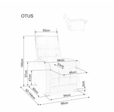 Кресло SIGNAL OTUS II Velvet Bluvel 19 раскладное, черный
