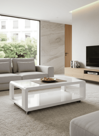 Стол журнальный HALMAR FUTURA белый/белый, 105/58/38