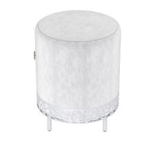 Банкетка Sheffilton SHT-B20-1 серое облако/хром лак