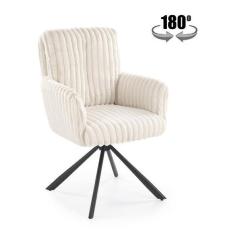 Стул HALMAR K572 кремовый/черный, поворотный