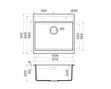 Кухонная мойка Omoikiri Kitagawa 57-GB Artceramic/графит