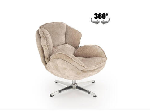 Кресло HALMAR GUIDO бежевый/хром