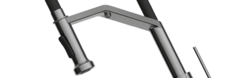 Смеситель для кухни Omoikiri Makkari 2 Plus-SB-GM-BL вороненая сталь/черный