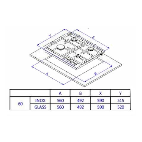 Поверхность газовая WEISSGAUFF HGG 641 XB