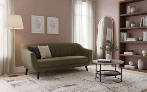 Диван SIGNAL ELITE 3 Velvet Bluvel 77 оливковый/венге