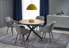 Стол обеденный HALMAR ACORD натуральный/черный 120-200/120