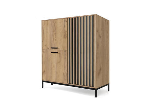 Комод HALMAR LAMINO KM-2 дуб крафт/черный