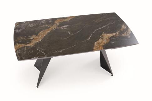 Стол обеденный HALMAR ARMANI черный мрамор/черный 165-241/90