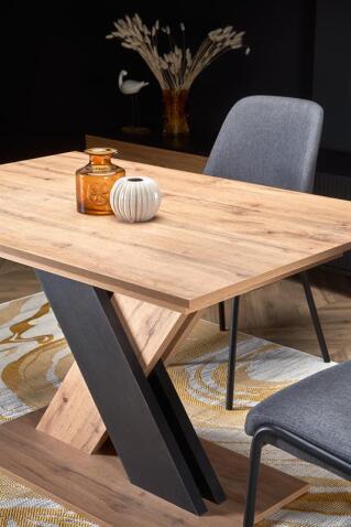 Стол обеденный HALMAR XARELTO дуб вотан/черный 130-175/85