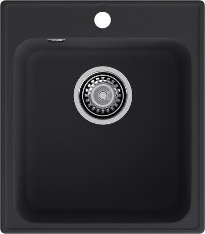 Кухонная мойка GRANFEST QUARZ Z-17 черный + сифон