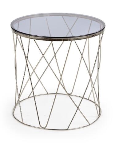 Стол журнальный HALMAR SELENA дымчатый/хром, 55/55