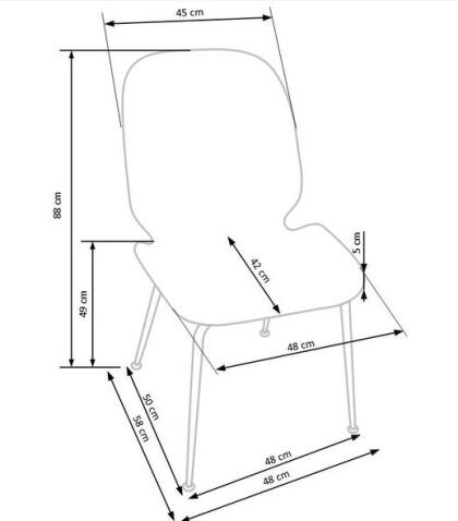 Стул HALMAR K381 серый/золотой